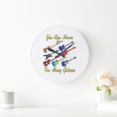 Je kunt nooit te veel gitaren hebben - kleurrijk grote klok (Huis)