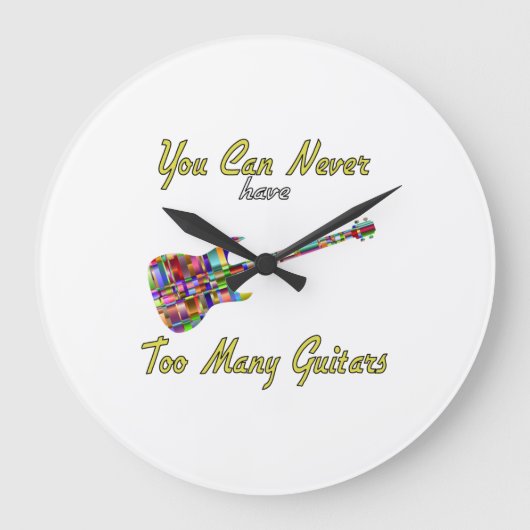 Je kunt nooit te veel gitaren hebben - kleurrijk grote klok (Voorkant)
