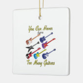 Je kunt nooit te veel gitaren hebben - kleurrijk keramisch ornament (Links)