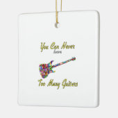 Je kunt nooit te veel gitaren hebben - kleurrijk keramisch ornament (Links)