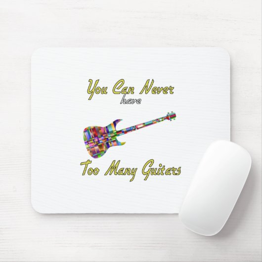 Je kunt nooit te veel gitaren hebben - kleurrijk muismat (Met muis)
