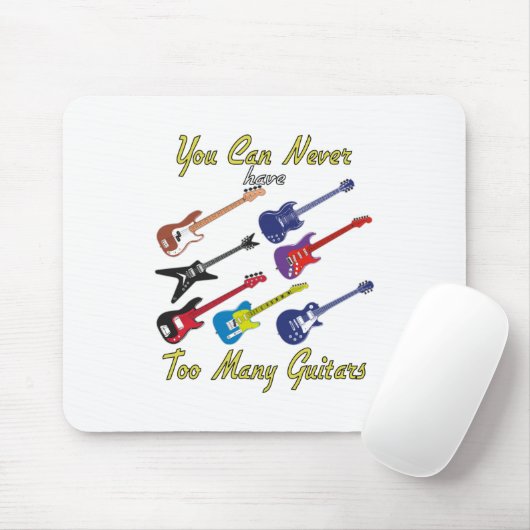 Je kunt nooit te veel gitaren hebben - kleurrijk muismat (Met muis)