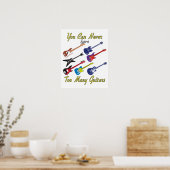 Je kunt nooit te veel gitaren hebben - kleurrijk poster (Keuken)