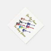 Je kunt nooit te veel gitaren hebben - kleurrijk servet (Hoek)