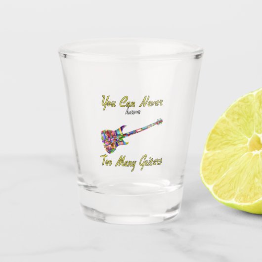 Je kunt nooit te veel gitaren hebben - kleurrijk shot glas (Voorkant)