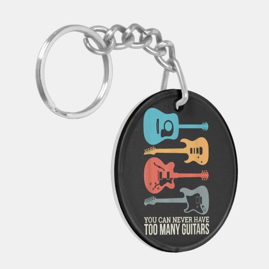 Je kunt nooit te veel gitaren hebben sleutelhanger (Voorkant Links)