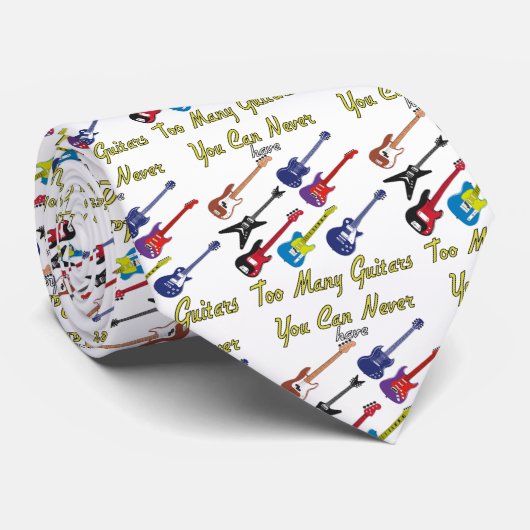 Je kunt nooit te veel gitaren hebben stropdas (Opgerold)