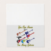 Je kunt nooit te veel gitaren hebben visitekaartje (Buitenkant ongevouwen)