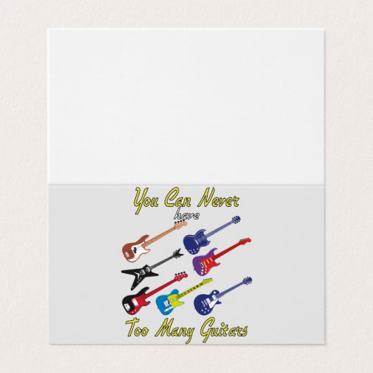Je kunt nooit te veel gitaren hebben visitekaartje (Buitenkant ongevouwen)