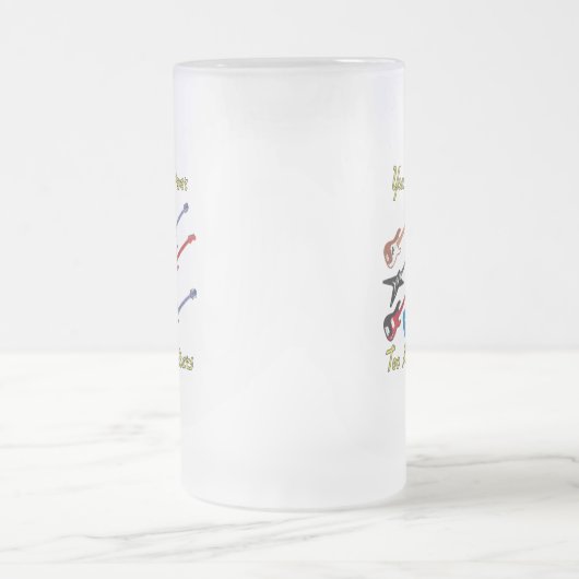Je kunt nooit te veel gitaren hebben - voorgevelde matglas bierpul (Center)