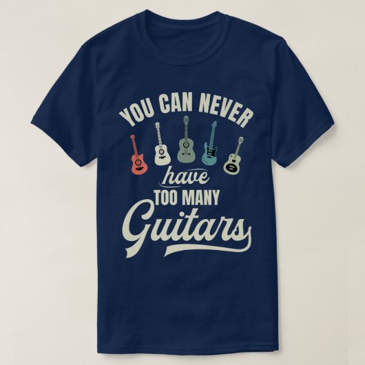 Je kunt nooit te veel gitaren Premium T-Shir hebbe T-shirt (Design voorkant)