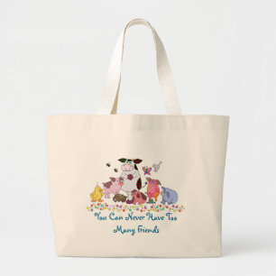 Je kunt nooit te veel vrienden hebben grote tote bag