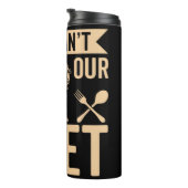 Je kunt ons vlees niet verslaan thermosbeker (Geroteerd rechts)