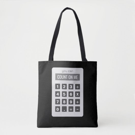 Je kunt op mij rekenen, grappige rekenmachine canv tote bag (Voorkant)
