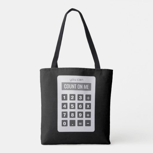 Je kunt op mij rekenen, grappige rekenmachine canv tote bag (Achterkant)