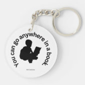 Je kunt overal heen in een boek sleutelhanger (Achterkant)