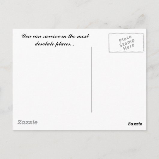 Je kunt overleven... briefkaart (Achterkant)