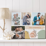 Je kunt positieve bevestiging 4 fotocollage imitatie canvas print<br><div class="desc">Het canvas van de douane met 4 van uw favoriete afbeeldingen en een positieve bevestiging, die eenvoudig "u kunt" lezen. Het ontwerp is voorzien van trendy abstracte vormen en botanische schets in een modern kleurenpalet van ochregeel, zwart, terracotta, beige en groen. Het fotomalplaatje is opstelling voor u om 4 foto's...</div>