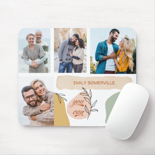 Je kunt positieve bevestiging 4 fotocollage muismat (Met muis)