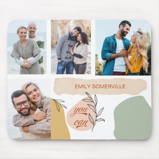 Je kunt positieve bevestiging 4 fotocollage muismat (Voorkant)