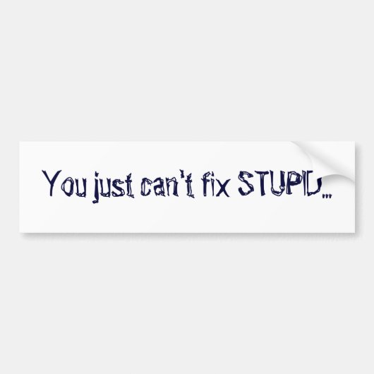 Je kunt STUPID niet repareren... Bumpersticker (Voorkant)