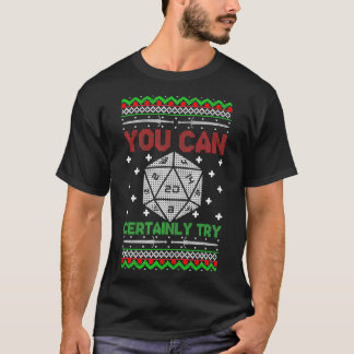 Je kunt zeker kerst D20 met een lelijke gamer zwe  T-shirt