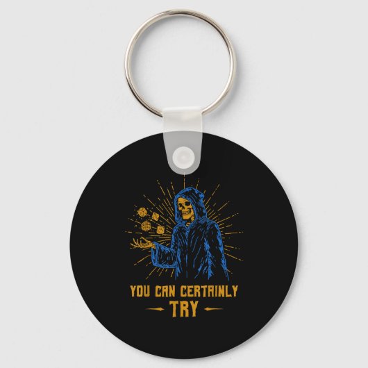 Je kunt zeker Skeleton Wizard Fantasy Meme probere Sleutelhanger (Voorkant)