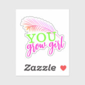 Je kweek een meisje met handgetekende palmlef neon sticker (Vel)