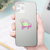 Je kweek een meisje met handgetekende palmlef neon sticker (Telefoon)