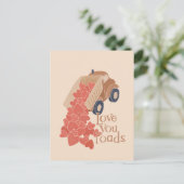 Je laadt een pompwagen met hart briefkaart (Staand voorkant)