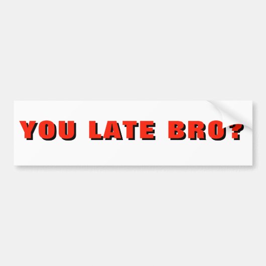 JE LAAT BRO? Grappige Tailgater Bumpersticker (Voorkant)