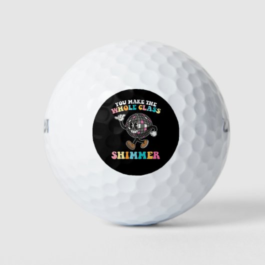 Je laat de hele klas glimmen Groovy Retro Golfballen (Voorkant)