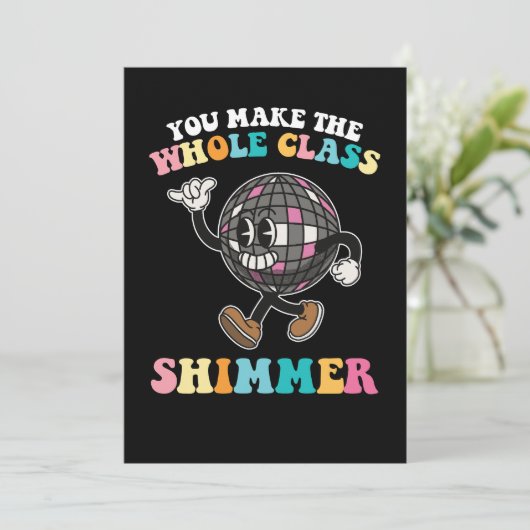 Je laat de hele klas glimmen Groovy Retro Kaart (Staand voorkant)