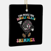 Je laat de hele klas glimmen Groovy Retro Keramisch Ornament (Rechts)