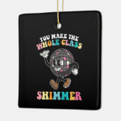 Je laat de hele klas glimmen Groovy Retro Keramisch Ornament (Links)