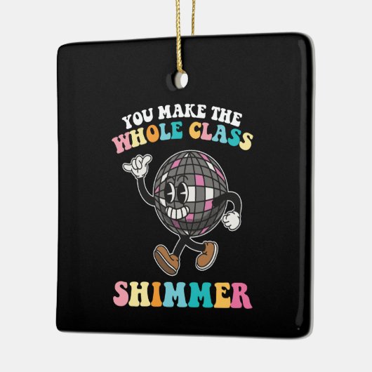 Je laat de hele klas glimmen Groovy Retro Keramisch Ornament (Links)
