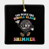 Je laat de hele klas glimmen Groovy Retro Keramisch Ornament (Voorkant)