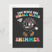 Je laat de hele klas glimmen Groovy Retro Uitnodiging Briefkaart (Voorkant / Achterkant)