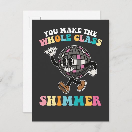 Je laat de hele klas glimmen Groovy Retro Uitnodiging Briefkaart (Voorkant / Achterkant)