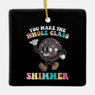 Je laat de hele klas glinsteren Groovy Retro Keramisch Ornament