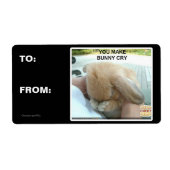 Je laat het konijn huilen etiket (Voorkant)