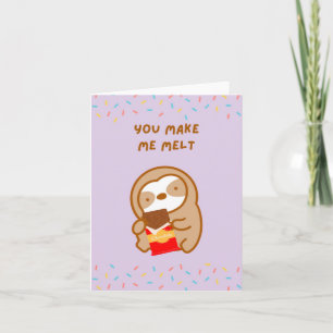 Je laat me chocolade sloth smelten kaart