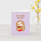 Je laat me chocolade sloth smelten kaart (Gele Bloem)