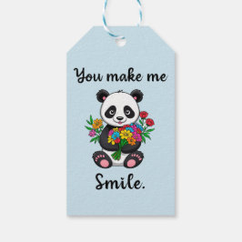 Je laat me glimlachen Schattige Panda Cadeaulabel