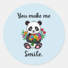 Je laat me glimlachen Schattige Panda Ronde Sticker
