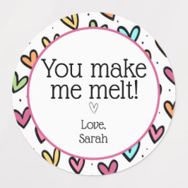 Je laat me kleurrijke harten valentijn cadeau smel labels