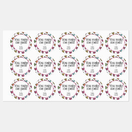 Je laat me kleurrijke harten valentijn cadeau smel labels