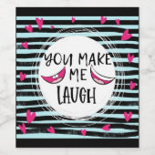 Je laat me lachen, Valentijnsdag Wijn Etiket (Enkel label)