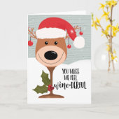 je laat me me kerst wijn-derlijk grappige wijn voe kaart (Gele Bloem)