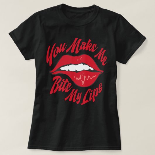Je laat me mijn lippen binden t-shirt (Design voorkant)